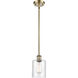 Ballston Cobbleskill LED 5 inch Antique Brass Pendant Ceiling Light in Clear Glass, Ballston