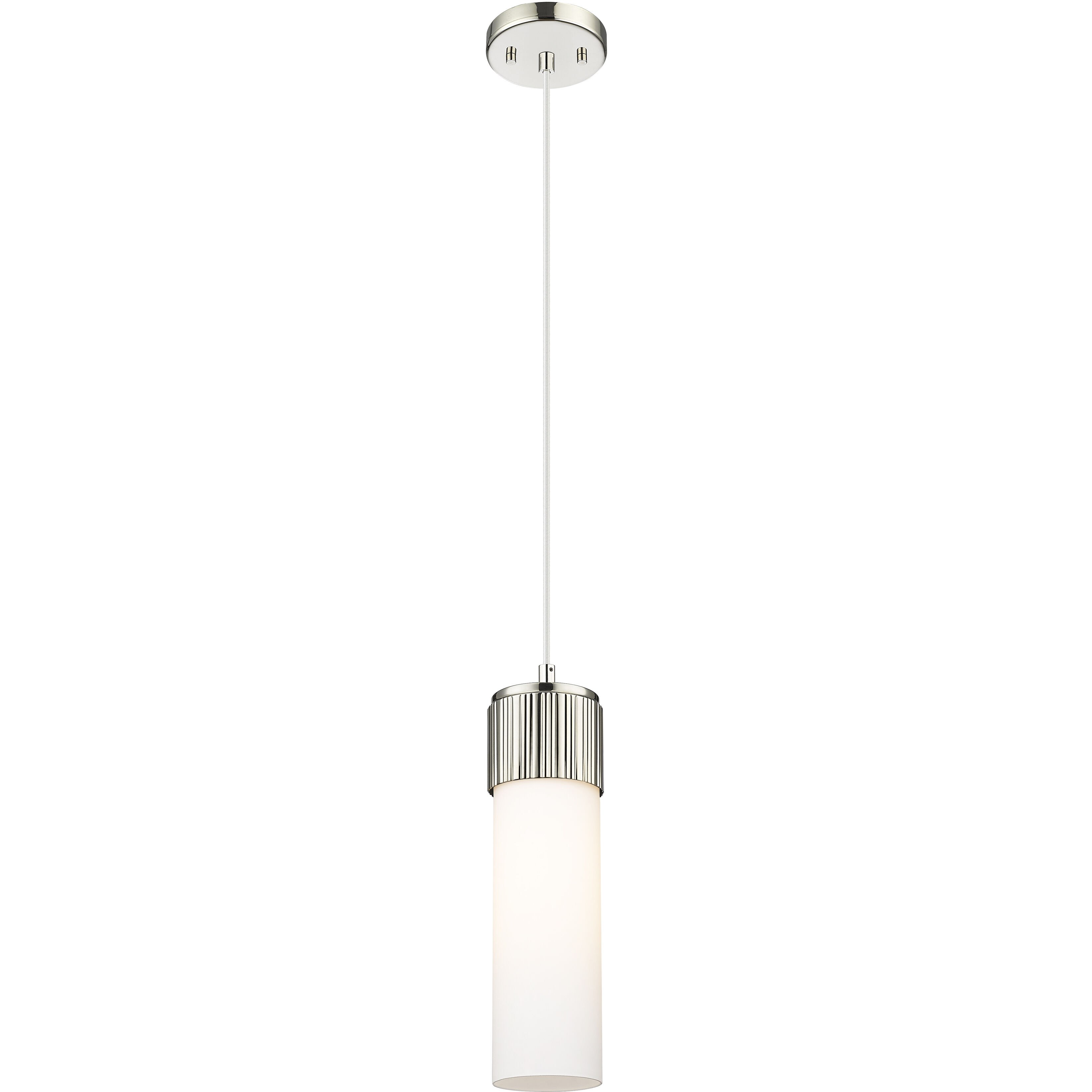 Downtown Urban Bolivar 1 Light 4.75 inch Polished Nickel Pendant Ceiling Light in White