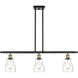 Ballston Ellery LED 36 inch Black Antique Brass Island Light Ceiling Light in Seedy Glass, Ballston