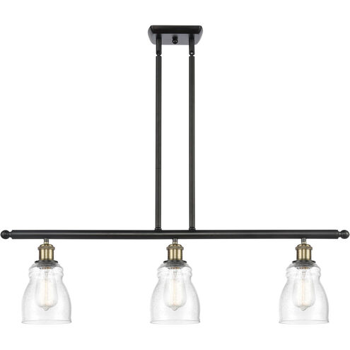 Ballston Ellery LED 36 inch Black Antique Brass Island Light Ceiling Light in Seedy Glass, Ballston