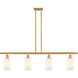 Ballston Clymer 4 Light 48 inch Satin Gold Island Light Ceiling Light in Matte White Glass, Ballston