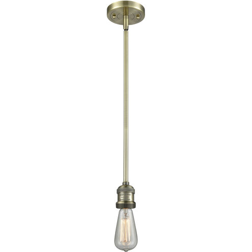 Franklin Restoration Bridgeton LED 11.75 inch Antique Brass Mini Pendant Ceiling Light in Clear