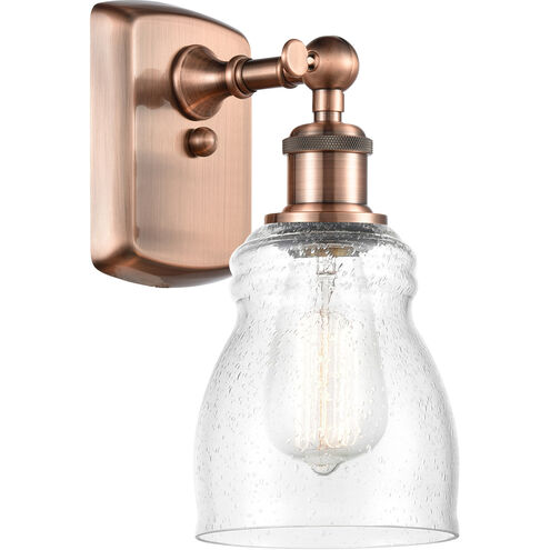 Ballston Ellery 1 Light 5 inch Antique Copper Sconce Wall Light in Seedy Glass, Ballston