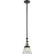 Franklin Restoration Cone LED 6 inch Black Antique Brass Mini Pendant Ceiling Light in Clear, Franklin Restoration
