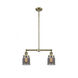 Franklin Restoration Small Bell LED 21 inch Antique Brass Chandelier Ceiling Light in Plated Smoke Glass, Franklin Restoration