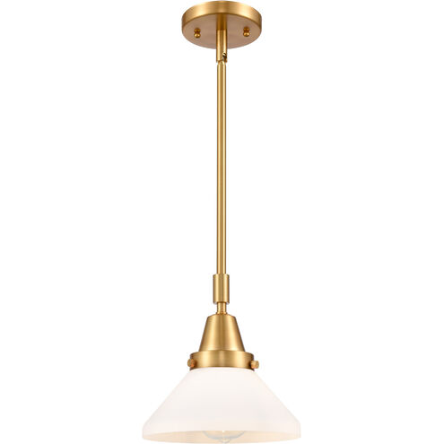 Franklin Restoration Caden 1 Light 8 inch Satin Gold Mini Pendant Ceiling Light in Matte White Glass