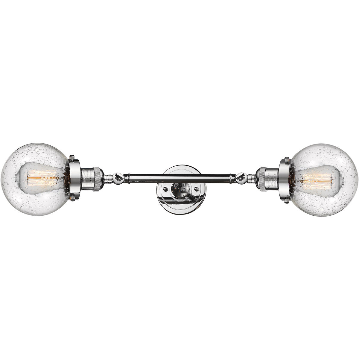 Franklin Restoration Beacon LED 6 inch Polished Chrome Bath Vanity Light Wall Light in Seedy Glass, Franklin Restoration