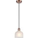 Ballston Dayton 1 Light 6 inch Antique Copper Mini Pendant Ceiling Light in White Glass, Ballston