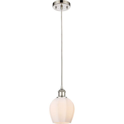 Ballston Norfolk 1 Light 6 inch Polished Nickel Mini Pendant Ceiling Light in Matte White Glass