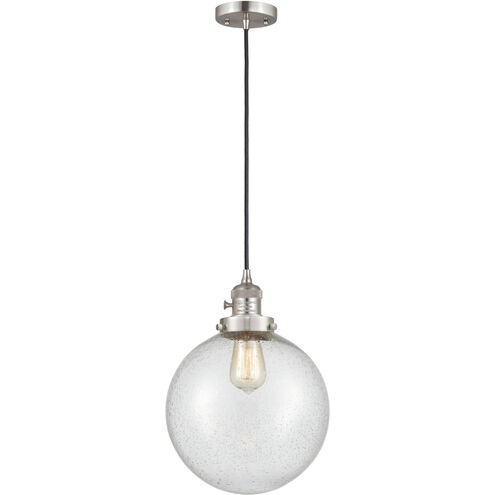 Franklin Restoration Beacon 1 Light 10 inch Brushed Satin Nickel Mini Pendant Ceiling Light in Incandescent, Seedy
