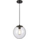 Tolland 1 Light 10 inch Matte Black Mini Pendant Ceiling Light in Seedy Glass