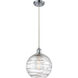 Ballston Large Deco Swirl LED 10 inch Polished Chrome Mini Pendant Ceiling Light in Silver, Ballston