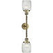 Franklin Restoration Colton 2 Light 16 inch Antique Brass Bath Vanity Light Wall Light in Incandescent, Clear Halophane Glass, Franklin Restoration