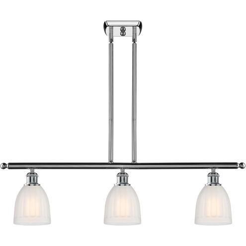 Ballston Brookfield LED 36 inch Polished Chrome Island Light Ceiling Light in White Glass, Ballston