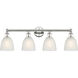 Castile 4 Light 33 inch Polished Nickel Bath Vanity Light Wall Light in White