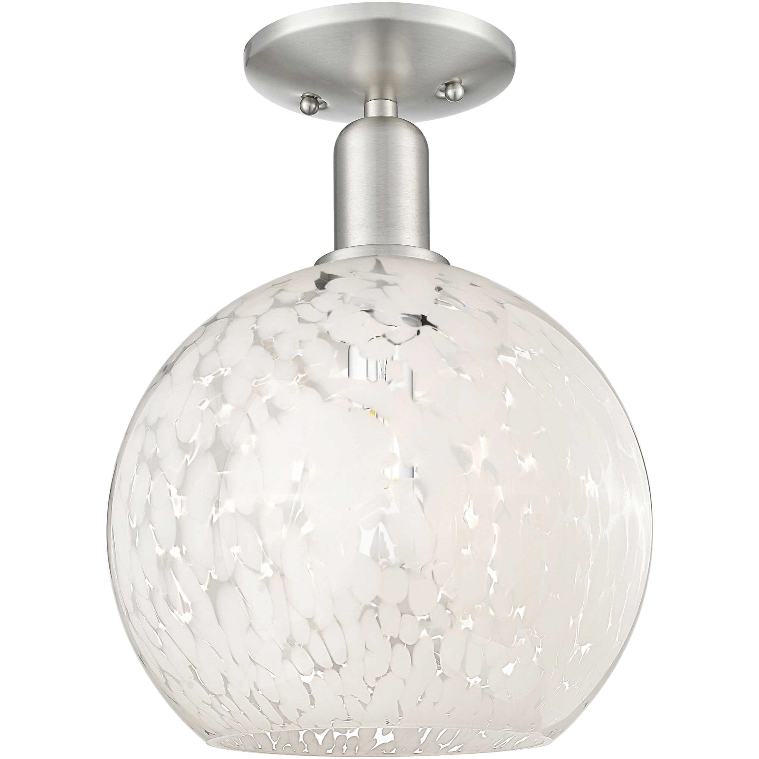 Arcadia White Mouchette 1 Light 10.00 inch Semi-Flush Mount