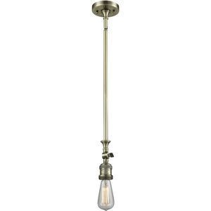 Franklin Restoration Bare Bulb LED 4 inch Antique Brass Mini Pendant Ceiling Light