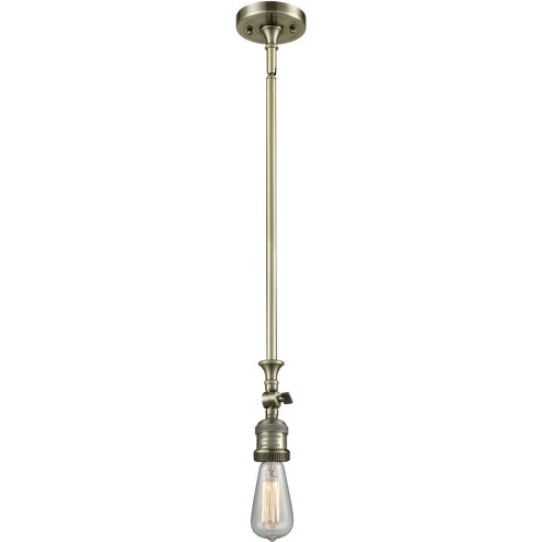 Franklin Restoration Bare Bulb LED 4 inch Antique Brass Mini Pendant Ceiling Light