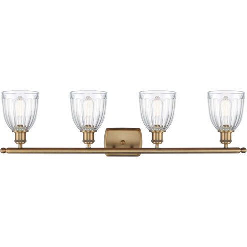 Ballston Brookfield LED 36 inch Brushed Brass Bath Vanity Light Wall Light in Clear Glass, Ballston