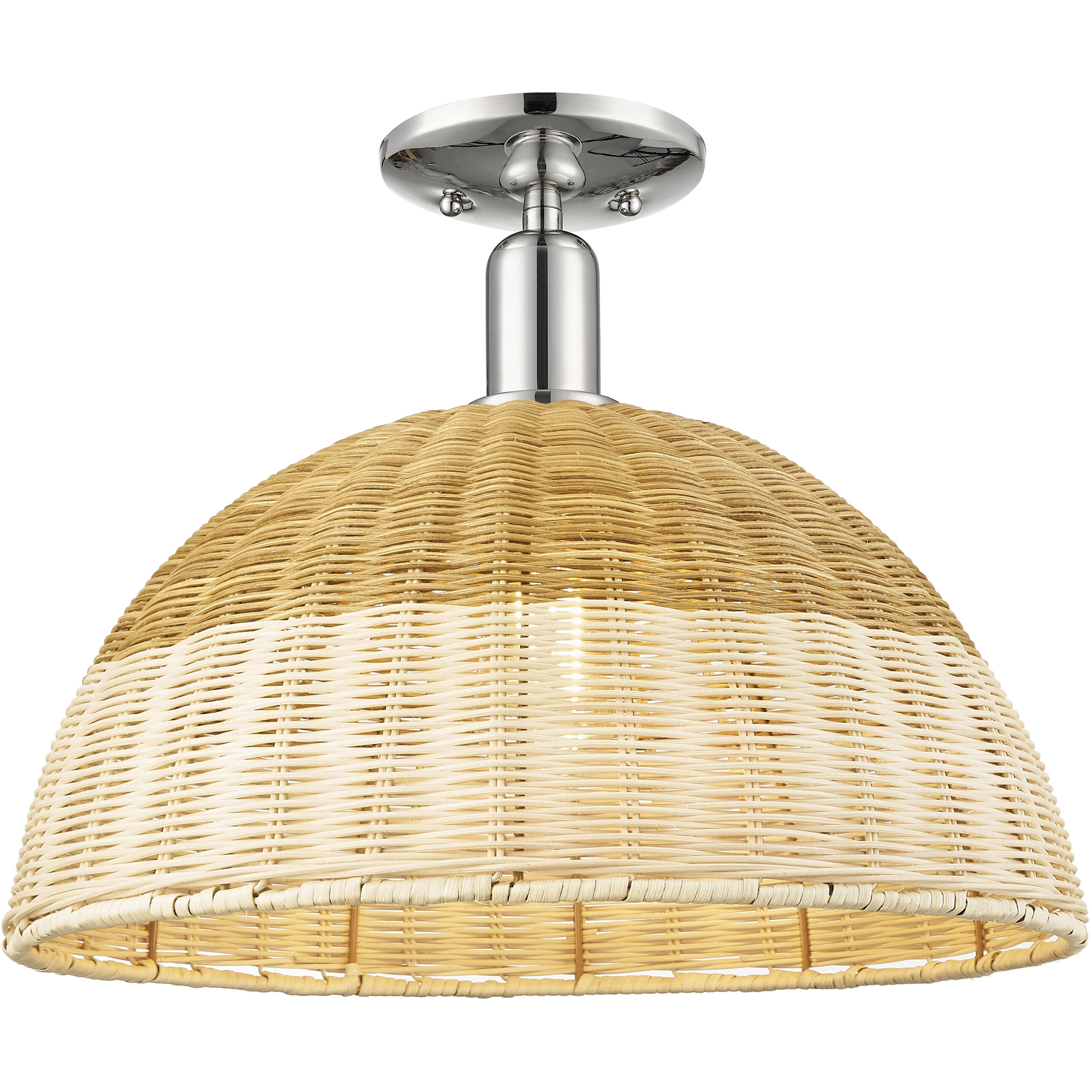 Natural Ballston Dome 1 Light 15.75 inch Polished Nickel Semi-Flush Mount Ceiling Light