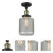 Franklin Restoration Stanton 1 Light 6 inch Black Antique Brass Semi-Flush Mount Ceiling Light, Franklin Restoration