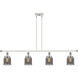 Ballston Small Bell LED 48 inch White and Polished Chrome Island Light Ceiling Light in Plated Smoke Glass