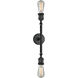 Franklin Restoration Bare Bulb 2 Light 11 inch Matte Black Bath Vanity Light Wall Light, Franklin Restoration