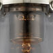 Nouveau Small Cone LED 6 inch Brushed Satin Nickel Semi-Flush Mount Ceiling Light in Plated Smoke Glass, Nouveau