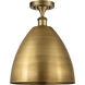 Ballston Dome 1 Light 12 inch Brushed Brass Semi-Flush Mount Ceiling Light