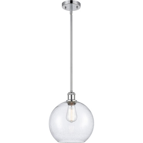 Ballston Large Athens 1 Light 10 inch Polished Chrome Pendant Ceiling Light in Seedy Glass, Ballston