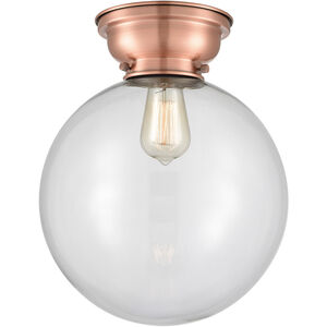 Aditi XX-Large Beacon 1 Light 12 inch Antique Copper Flush Mount Ceiling Light in Clear Glass, Aditi
