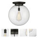 Beacon 1 Light 17.75 inch Matte Black Flush Mount Ceiling Light