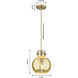 Downtown Urban Newton Sphere 1 Light 8 inch Polished Nickel Mini Pendant Ceiling Light in Seedy