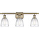 Ballston Brookfield 3 Light 26 inch Antique Brass Bath Vanity Light Wall Light in Incandescent, Clear Glass, Ballston