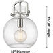 Downtown Urban Newton Sphere 1 Light 10 inch Satin Nickel Mini Pendant Ceiling Light in Clear