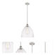 Ballston Dome LED 12 inch White and Polished Chrome Mini Pendant Ceiling Light in Seedy Glass