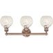 Edison White Mouchette 3 Light 24 inch Antique Copper Bath Vanity Light Wall Light