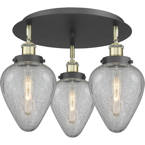 Geneseo 3 Light 17.75 inch Black Antique Brass Flush Mount Ceiling Light