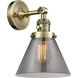 Franklin Restoration Large Cone LED 8 inch Antique Brass Sconce Wall Light, Franklin Restoration