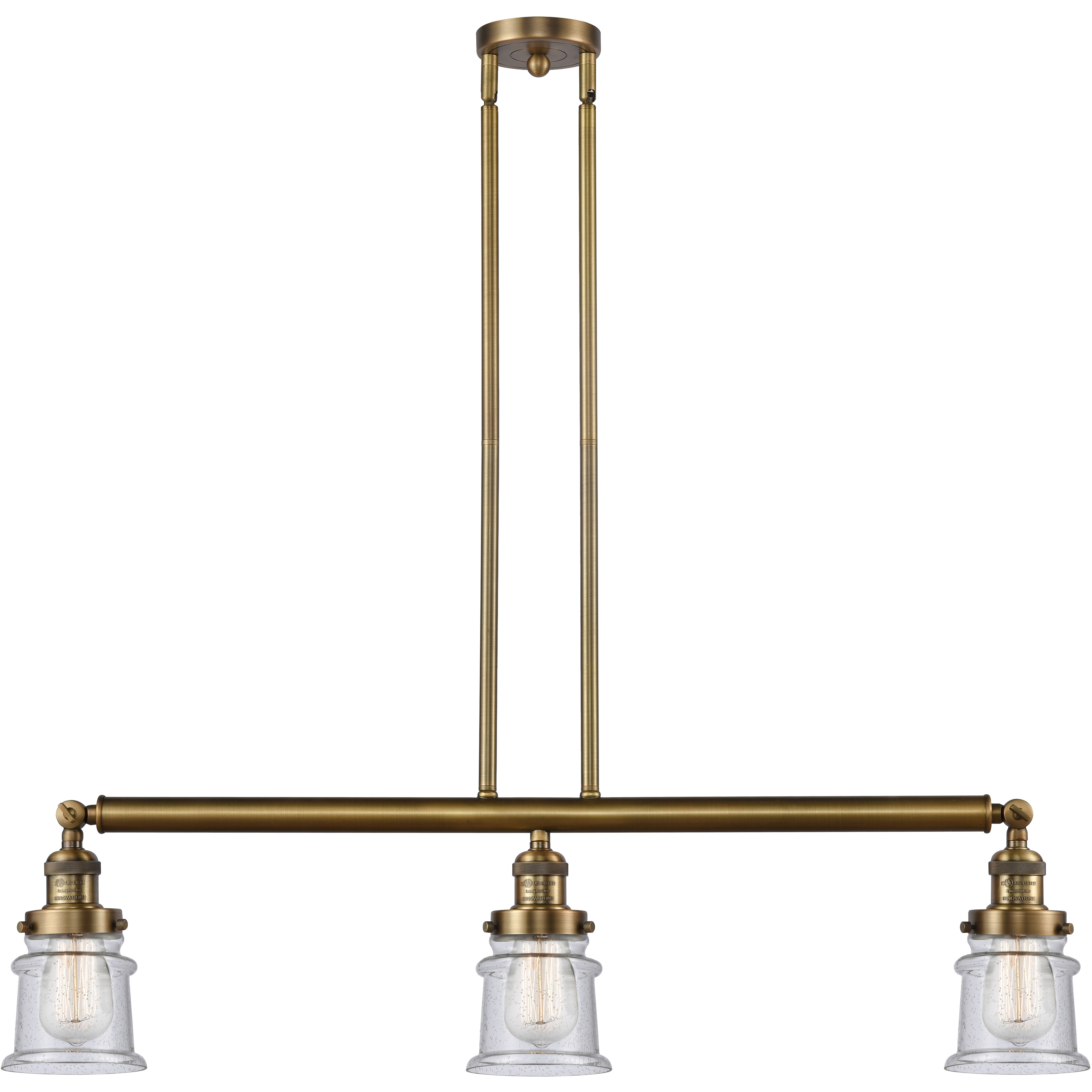 Franklin Restoration Small Canton LED 38.5 inch Brushed Brass Island Light Ceiling Light in Seedy Glass, Franklin Restoration