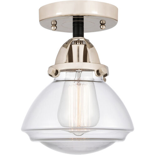 Nouveau 2 Olean 1 Light 7 inch Black Polished Nickel Semi-Flush Mount Ceiling Light in Clear Glass