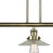 Franklin Restoration Halophane 3 Light 41 inch Antique Brass Island Light Ceiling Light in Incandescent, Clear Halophane Glass, Franklin Restoration