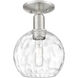 Arcadia Athens Water Glass 1 Light 8 inch Brushed Satin Nickel Semi-Flush Mount Ceiling Light