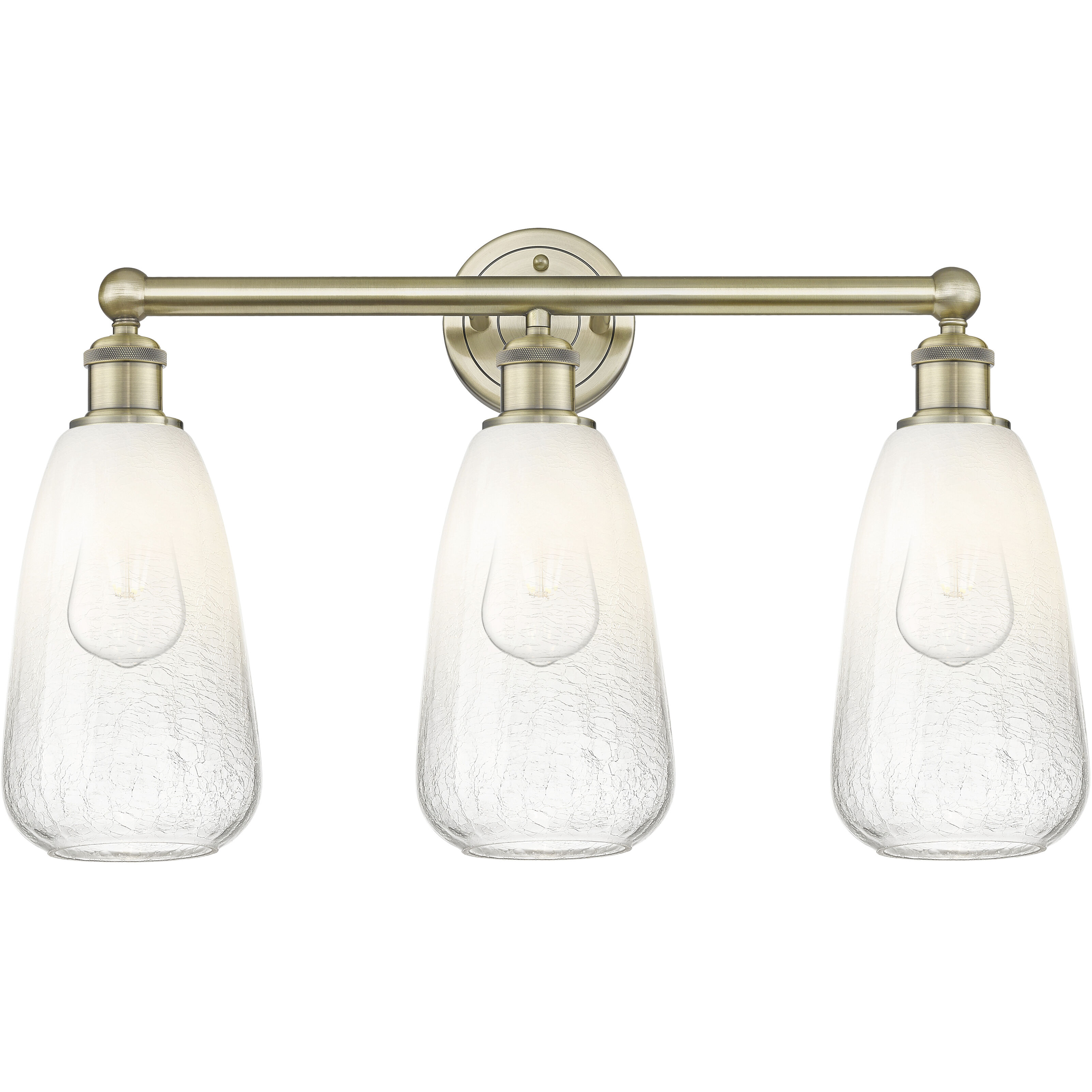 Edison Brookhaven Almond 3 Light 24 inch Antique Brass Bath Vanity Light Wall Light in Opal Glass