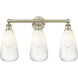 Edison Brookhaven Almond 3 Light 24 inch Antique Brass Bath Vanity Light Wall Light in Opal Glass
