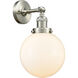 Franklin Restoration Large Beacon 1 Light 8 inch Brushed Satin Nickel Semi-Flush Mount Ceiling Light in Matte White Glass, Franklin Restoration