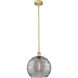 Edison Athens Deco Swirl 1 Light 13.75 inch Brushed Brass Stem Hung Pendant Ceiling Light
