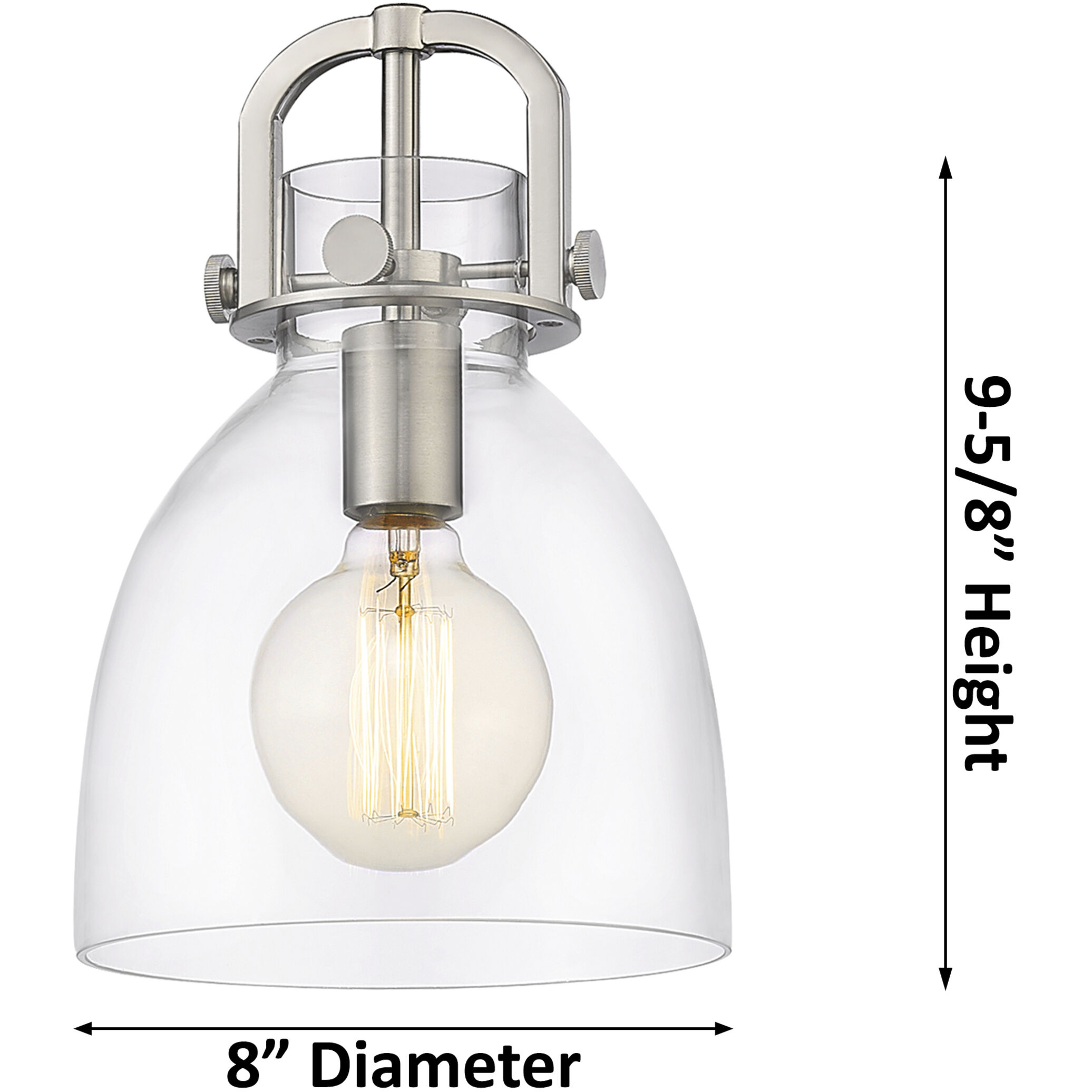 Newton Bell 6 Light 18.63 inch Brushed Satin Nickel Multi Pendant Ceiling Light in White Glass