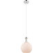Astor 1 Light 8 inch Polished Nickel Mini Pendant Ceiling Light in Matte White Glass