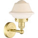 Oxford 1 Light 6.5 inch Satin Gold Sconce Wall Light in Matte White Glass